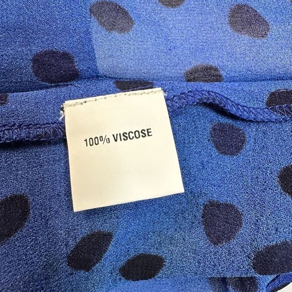 NWOT Bl^nk London AnthropologieBlue Polka Dot Sheer Long Sleeve Blouse - Size M - Picture 7 of 10